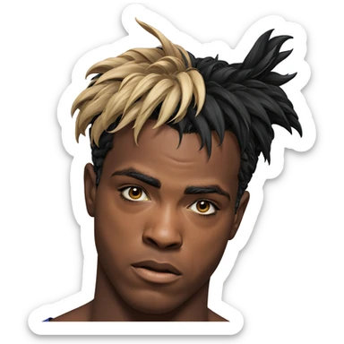 portrait of a dark-skinned boy sticker