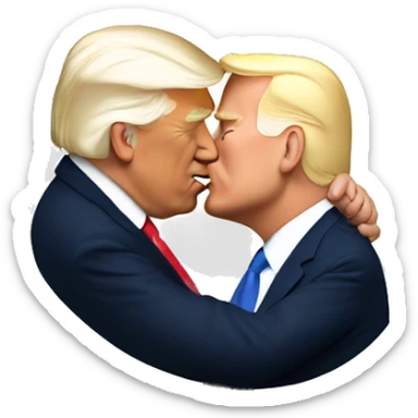 President trump kissing Joe Biden  sticker