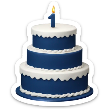 Navy Blue and white birthday cake sticker