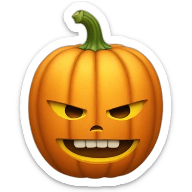A pumpkin in human shape with muscles sticker