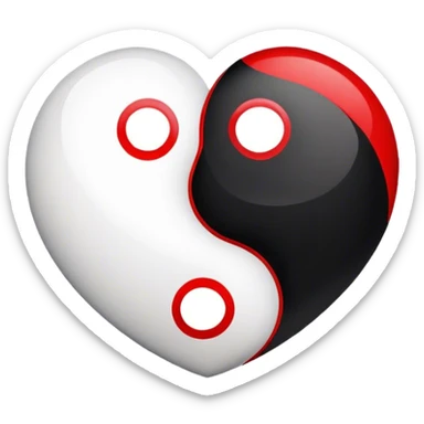 Heart-shaped Yin yang  sticker