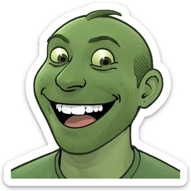 Arms crossed over necked choking guy laughing  sticker