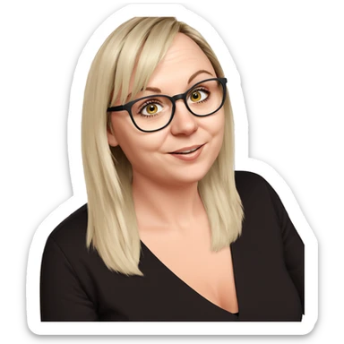 smiling girl with glasses indoors sticker