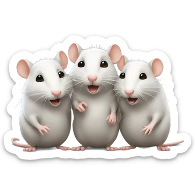 three different rats gossiping sticker