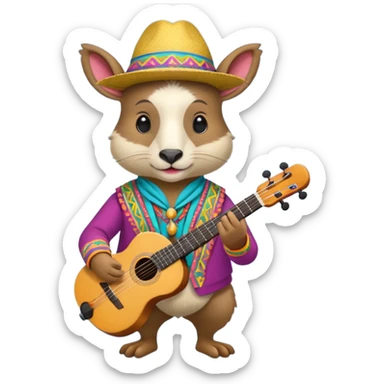 un animal péruvien qui joue de la musique sticker