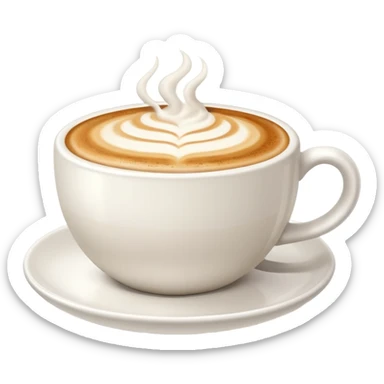 Cappuccino in giant white cup without a face on it sticker