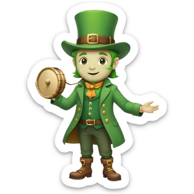 Leprechaun with tambourine  sticker