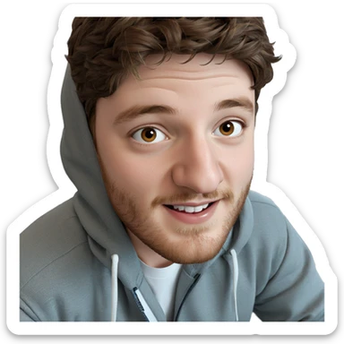 brown haired boy portrait sticker