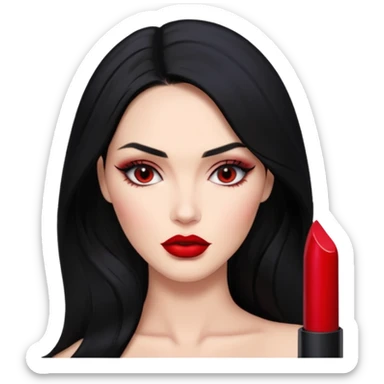 “Emoji girl, femme fatale, black hair. megan fox vibes sticker