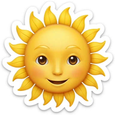 Sun with face with no eyebrows sticker