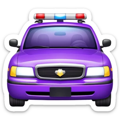 glitter purple police car light sticker