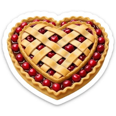Beige Heart-shaped cherry pie  sticker