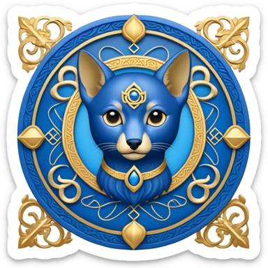Blue Chi Roh with alpha and omega symbols sticker