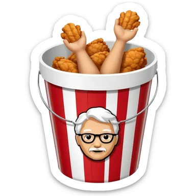 kfc bucket white and red stripes sticker