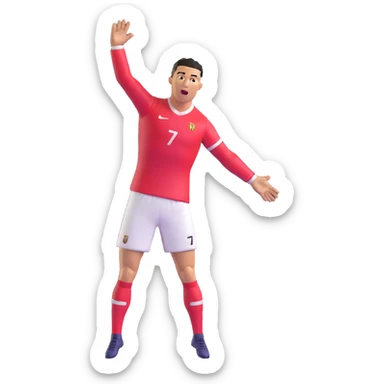 Cristiano Ronaldo doing his signature 'Siu' celebration sticker