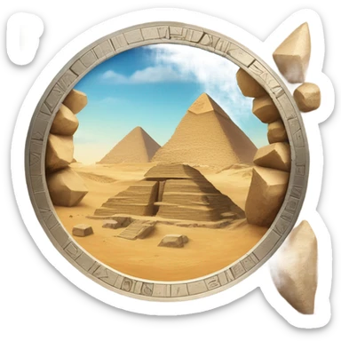 Vinyl record into Egypt pyramid sticker