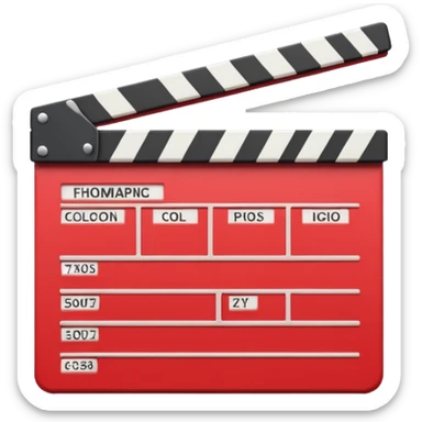 red clapperboard used in filmmaking, cute and stylish design sticker