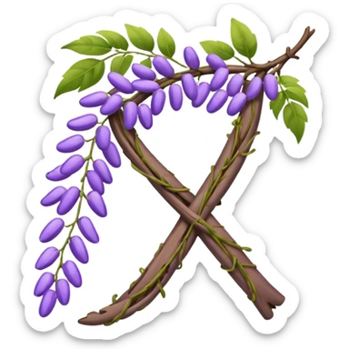 emoji check mark made out of wisteria vine sticker