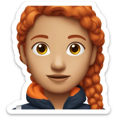 Auburn haired girl with a Red Bull sticker