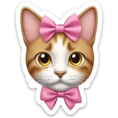 Cat wearing bows in hair sticker
