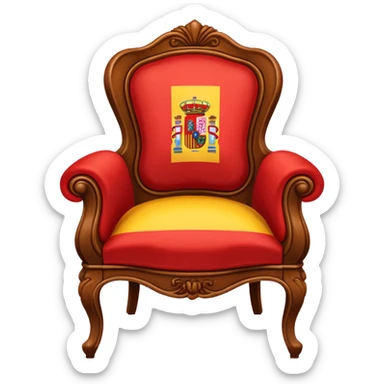 victorian chair with spanish flag sticker