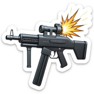machine gun firing sticker