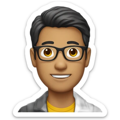 thai man with glasses and batman shirt sticker