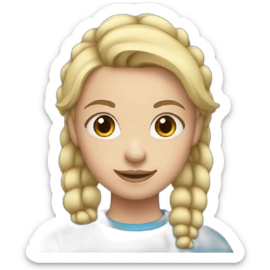 blonde girl with two pigtails in blue top sticker