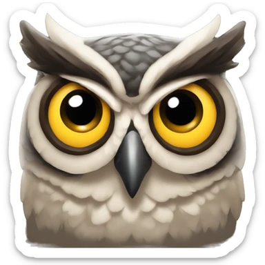 a top down view of an owl sticker