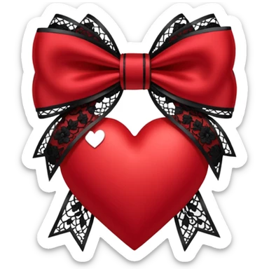 heart with a bow, goth sticker
