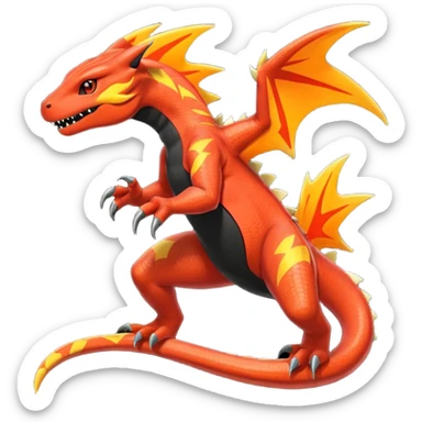 Fiery Charmeleon-Zeraora-Salandit-fusion sticker