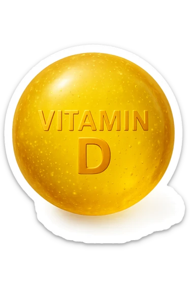 particella in 3d di Vitamina D gialla, iperrealistica in 3d sticker