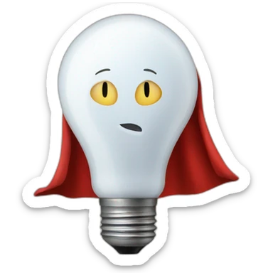 bulb with superman cape not male sticker