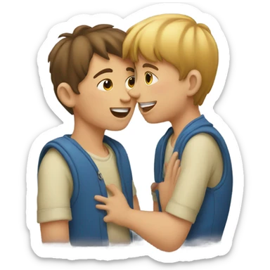 2 boys kissing  sticker