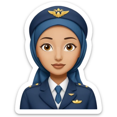 Hijabi flight attdent sticker