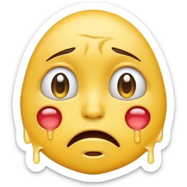 Confused emoji crying sticker