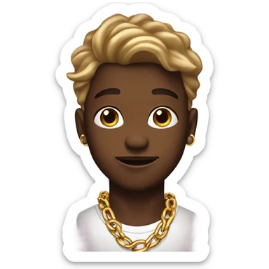 handsome chocolate boy with gold chains and swagger sticker