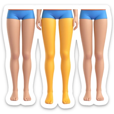 Add more visible, realistic hair to both legs, maintaining the 3D Microsoft fluent emoji style and natural skin texture. Preserve the transparent background and the overall natural look of the legs. sticker