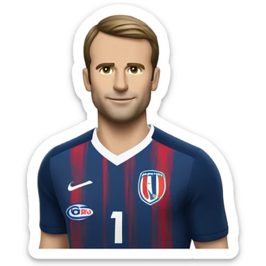 Macron en tenue de foot sticker
