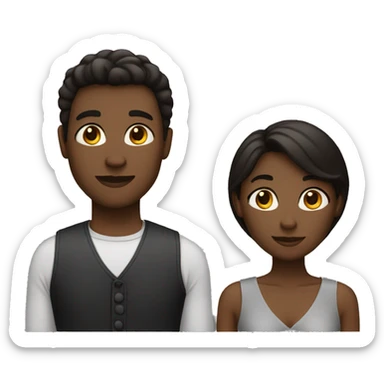 Couple one female is fair and male is little dark sticker