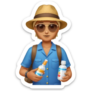 pharmaceut, pills expedition, one person sticker