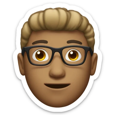 joven de 20 años programador con lentes straight hair short sticker