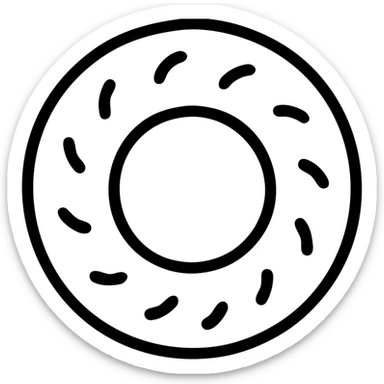 simit, Turkish sesame bread ring outlined icon sticker