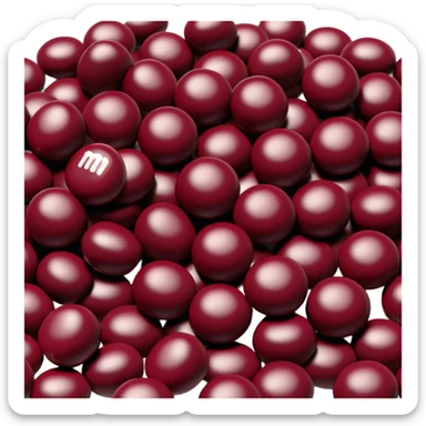 burgundy m&m's sticker