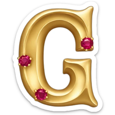 gold letter G with rubies sticker