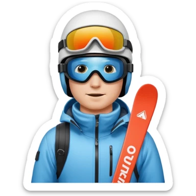 Man skiing, White helmet, Ski,Background Matterhorn sticker
