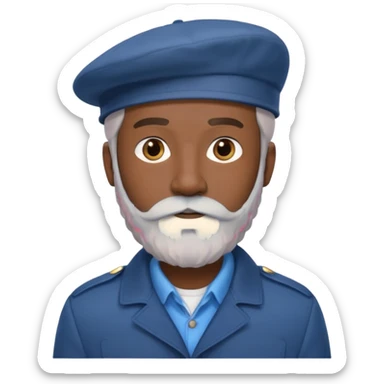 Man with Light Grey Beret – Beard, blue jacket, dark skin.







 sticker