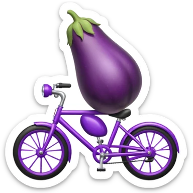 A eggplant riding a bike sticker