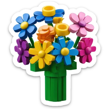 boquet of lego flowers sticker