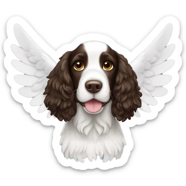 Springer spaniel with angel wings sticker